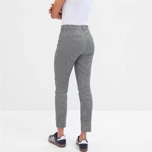 Gap Skinny Ankle Pants Houndstooth Black White Size 2 - Picture 5 of 7